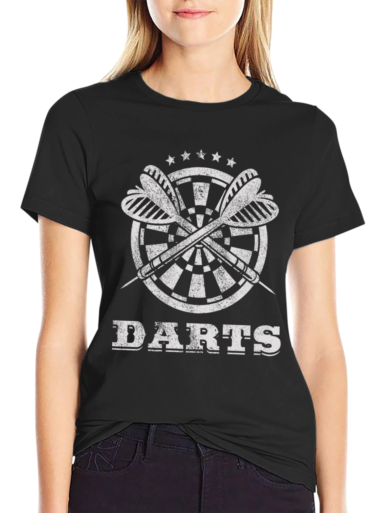Darts Graphic Tee - Black Cotton T-Shirt