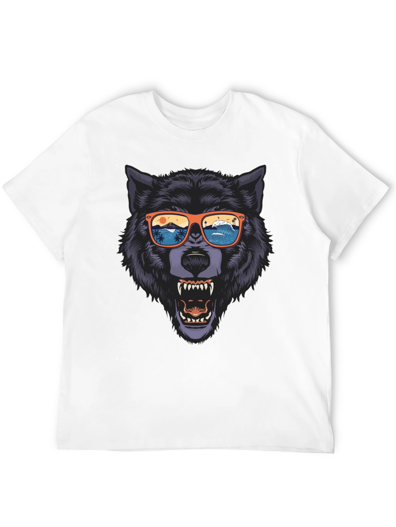 Wolf Graphic Tee - Beach Vibes