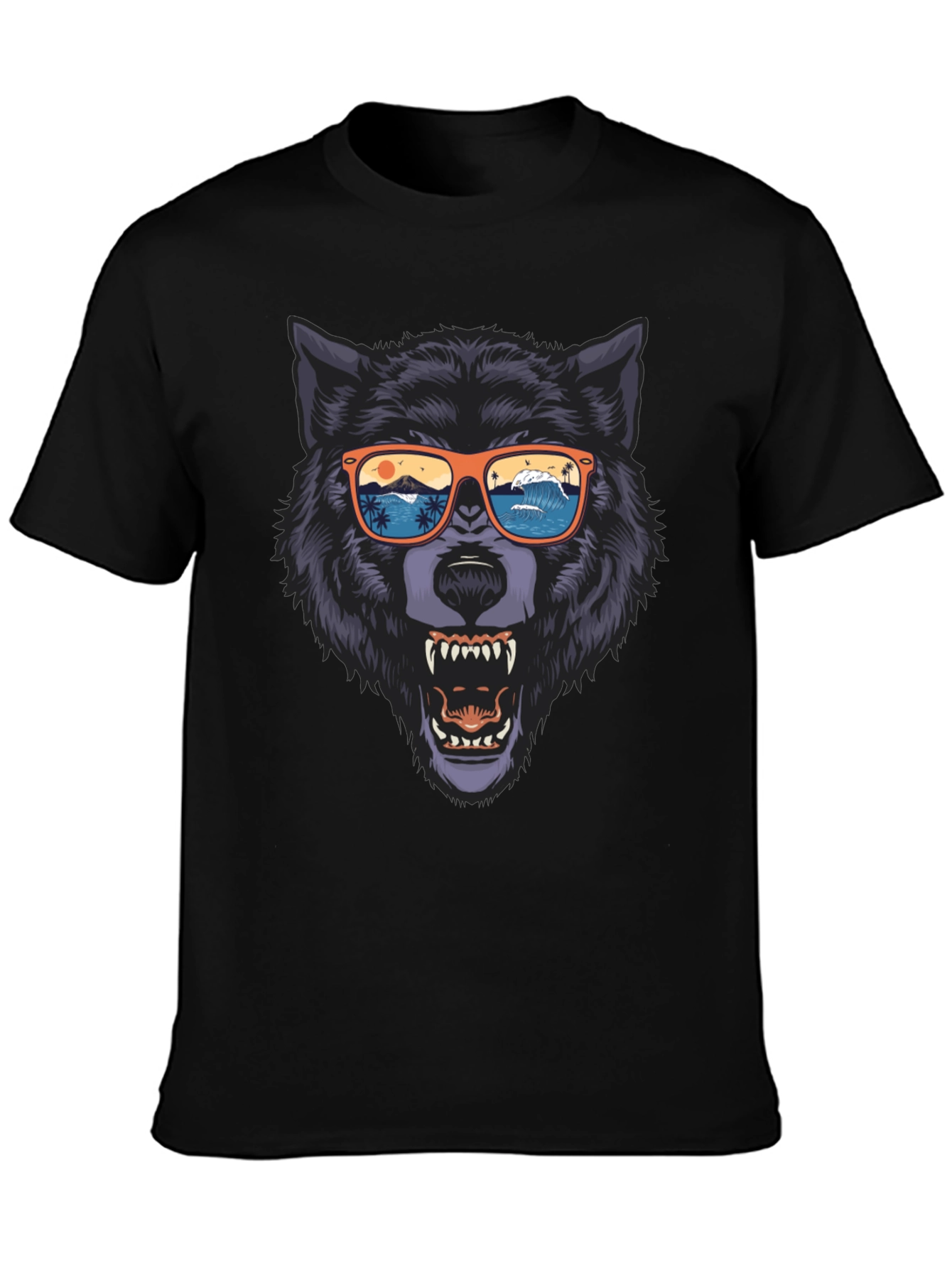 Wolf Graphic Tee - Beach Vibes