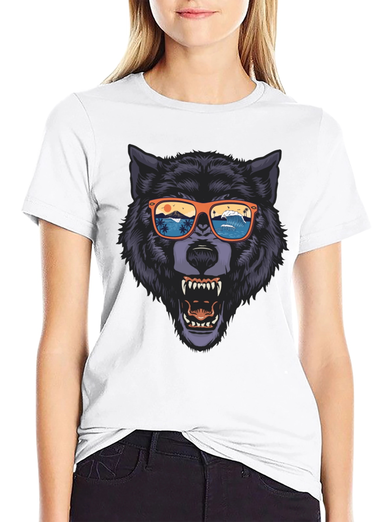 Wolf Graphic Tee - Beach Vibes