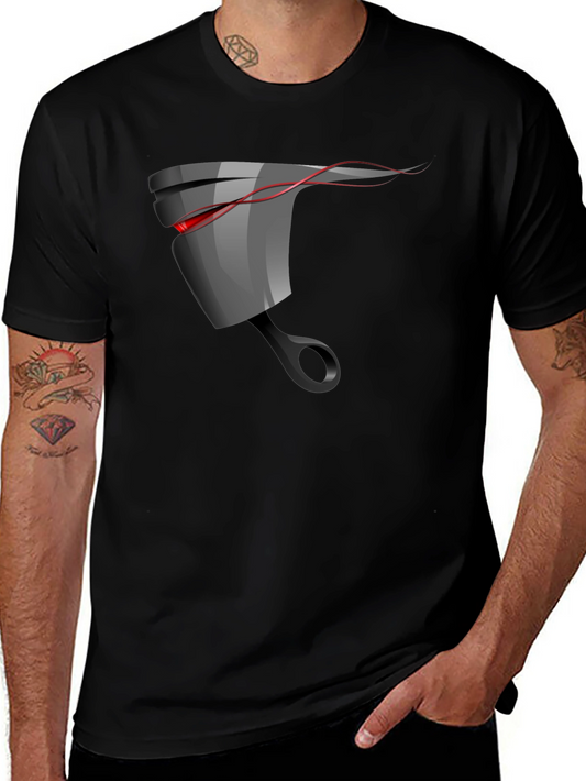 Mens Black Graphic T-Shirt - Piston Design