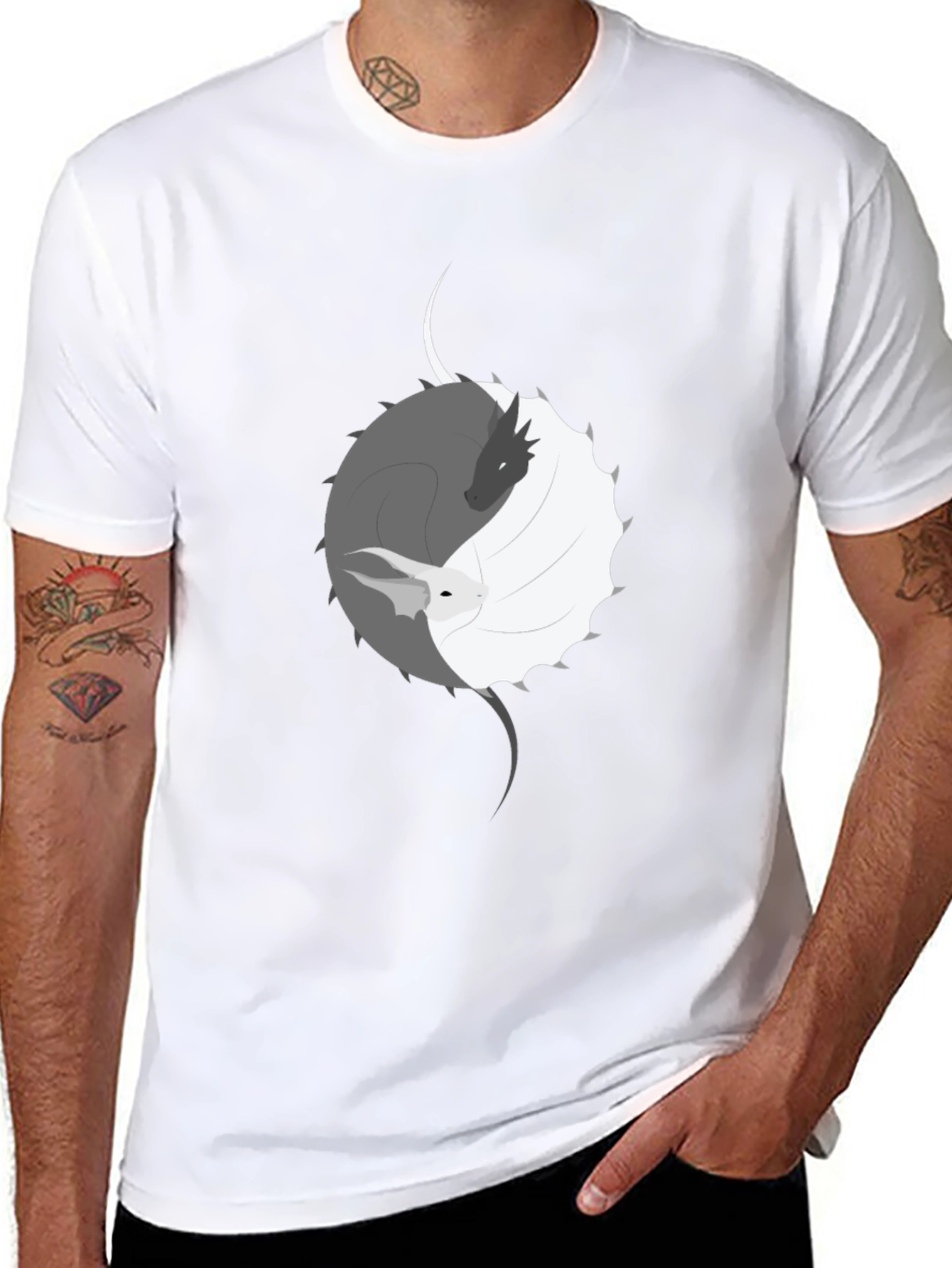 Yin Yang Dragon & Rabbit Graphic Tee
