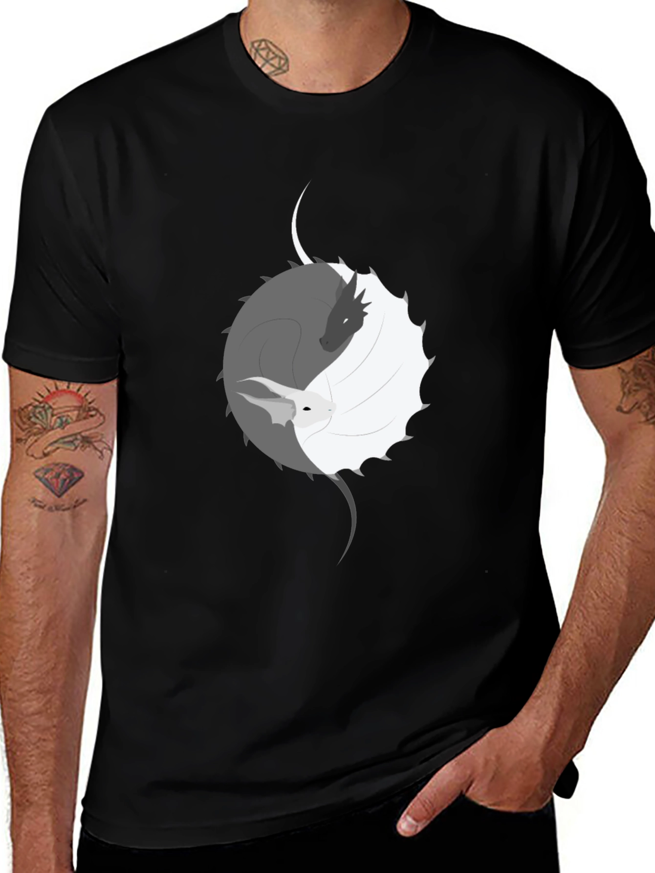 Yin Yang Dragon & Rabbit Graphic Tee