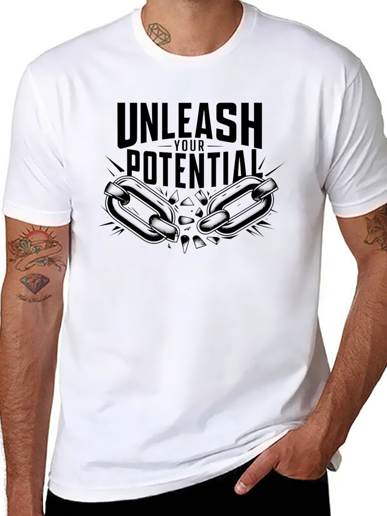 Unleash Your Potential Black Graphic Tee