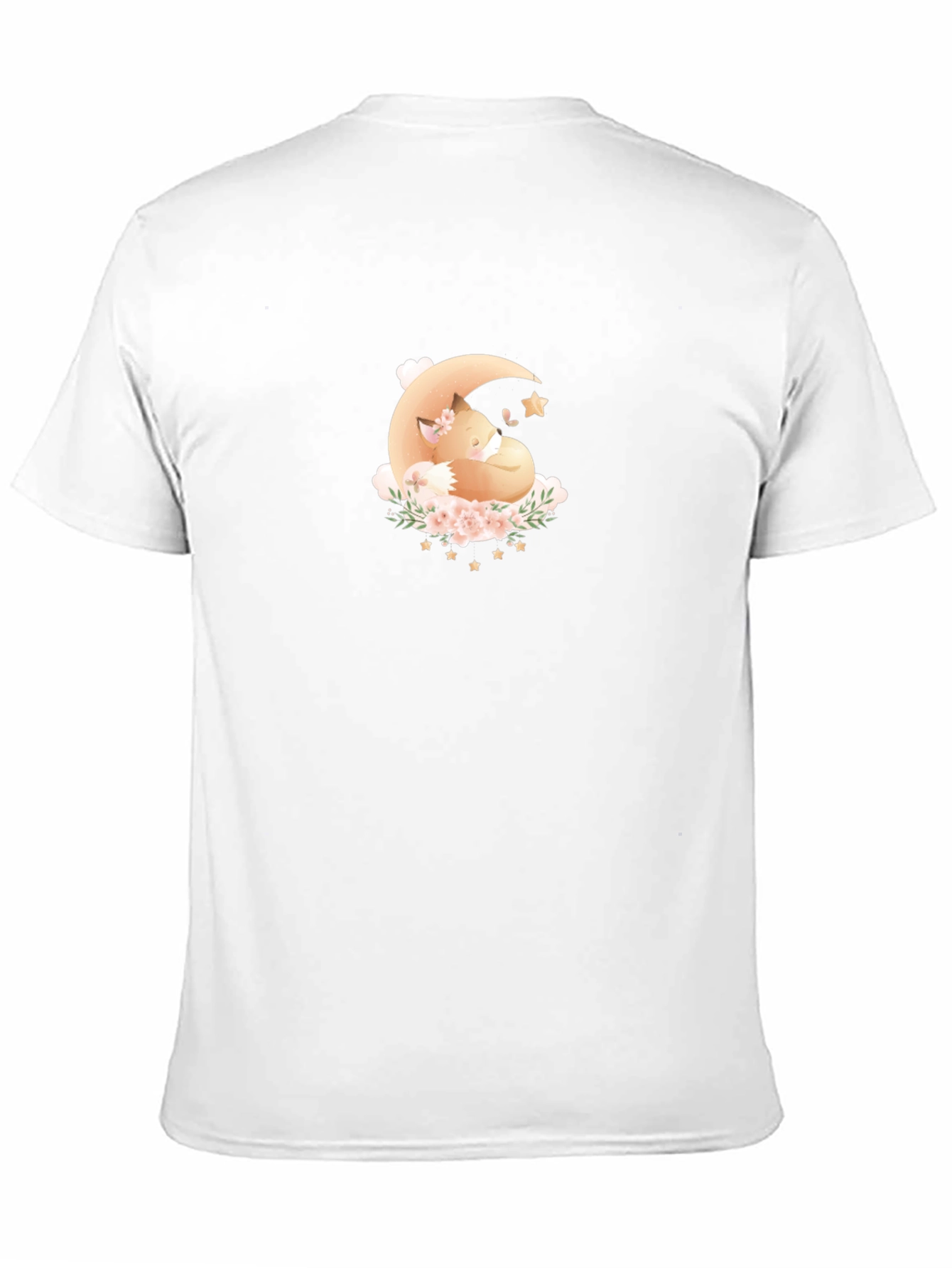 Dreamy Fox Moon Graphic Black T-Shirt
