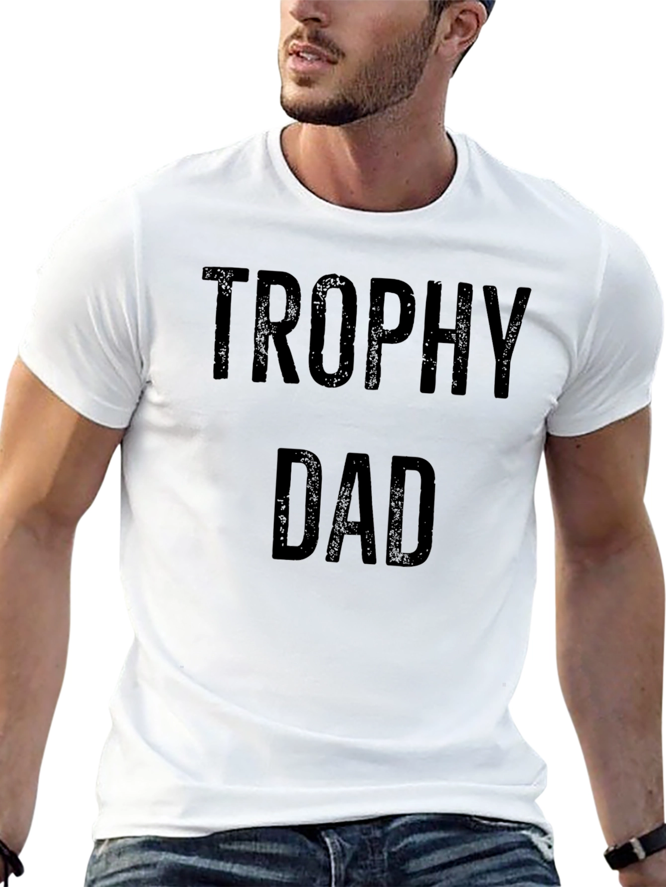 Trophy Dad Black T-Shirt - Fathers Day Apparel