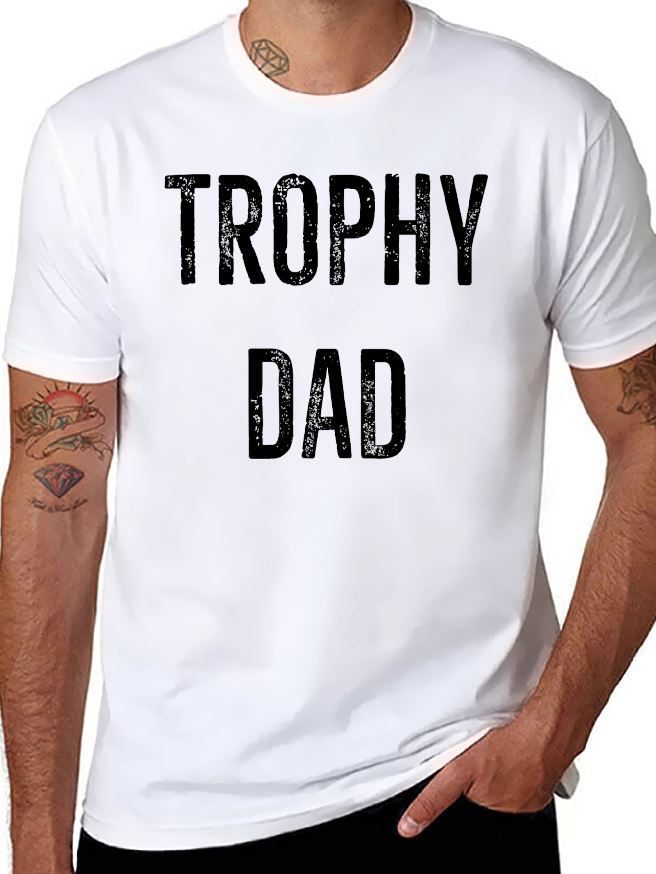 Trophy Dad Black T-Shirt - Fathers Day Apparel