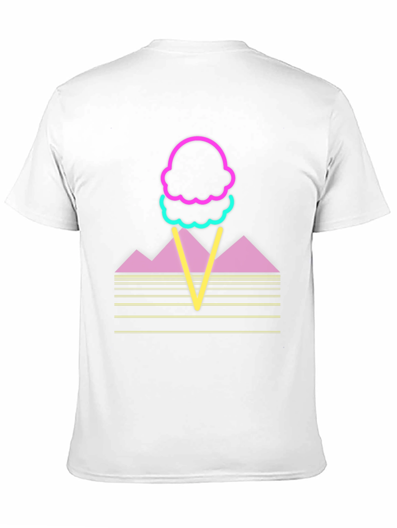 Retro Ice Cream Cone T-Shirt - Neon Design