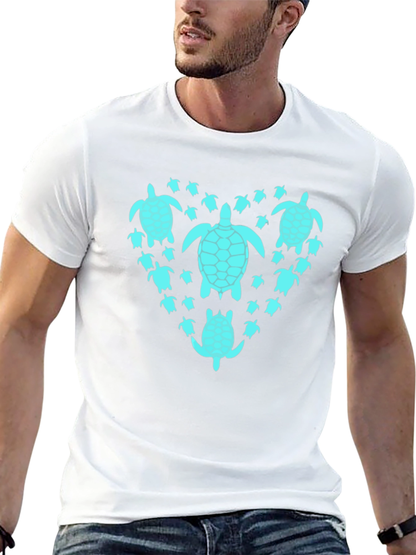 Turtle Heart T-Shirt - Black Graphic Tee