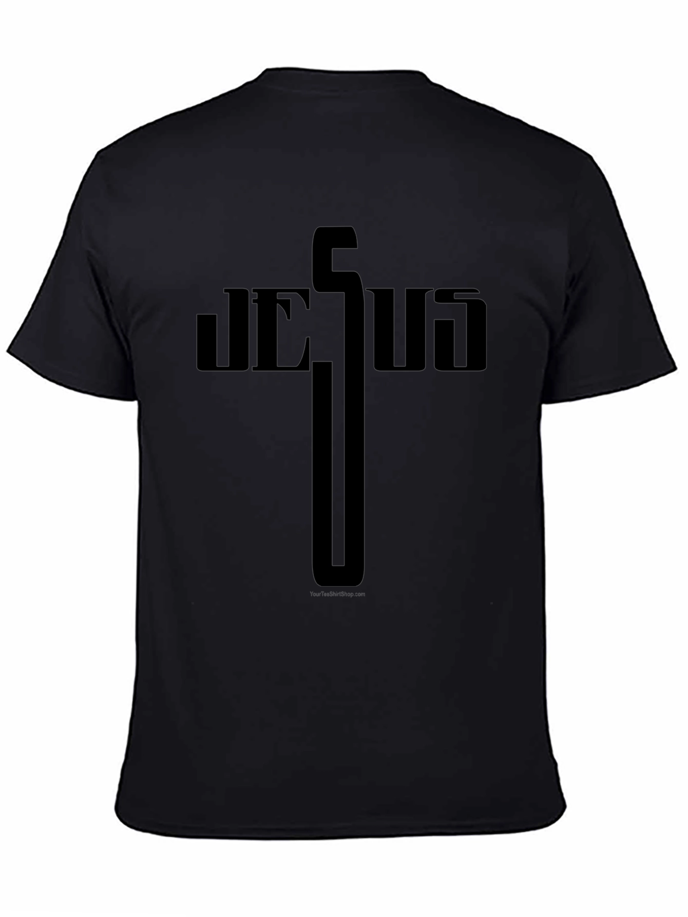 Jesus Cross Graphic Tee - Solid Black Christian T-Shirt