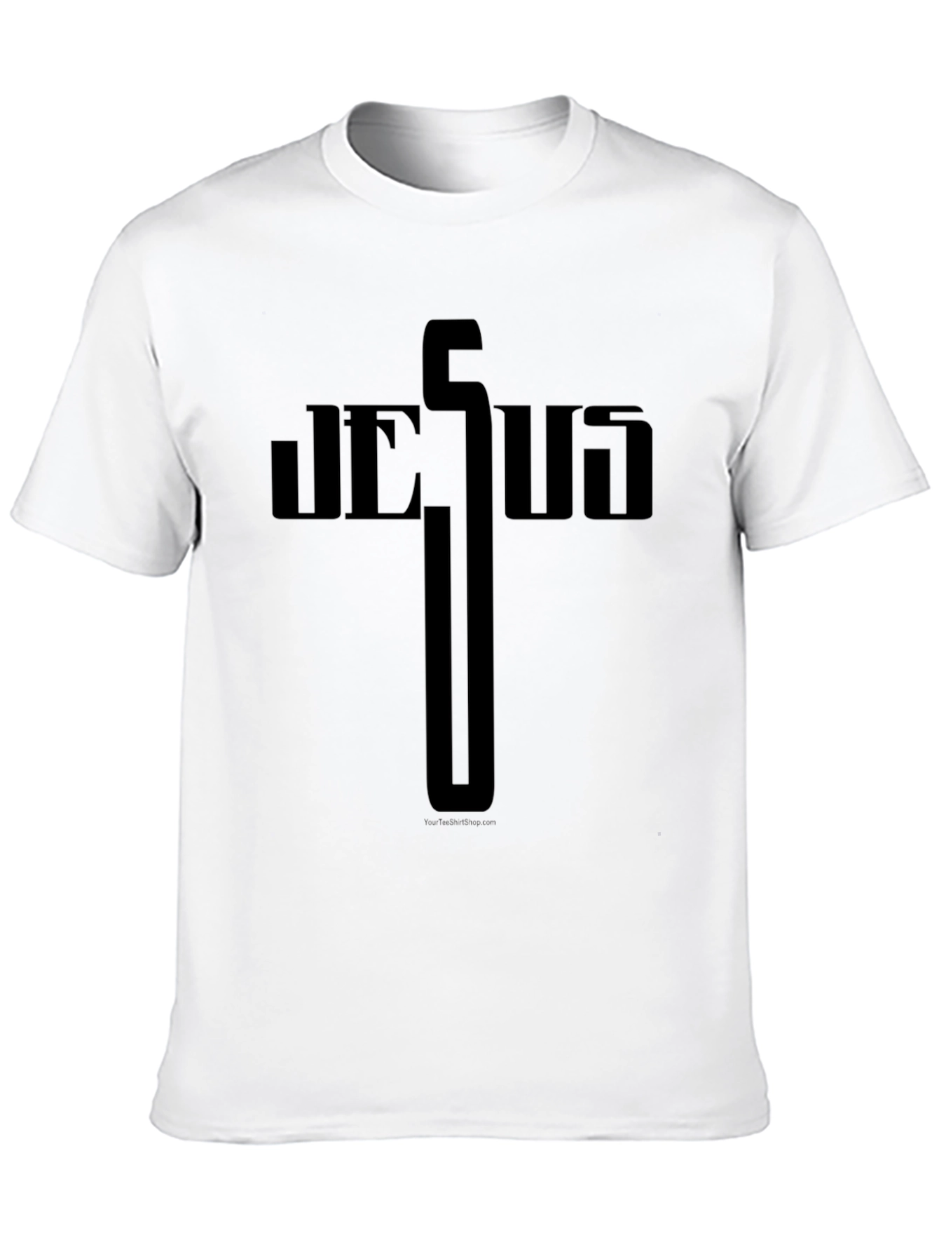 Jesus Cross Graphic Tee - Solid Black Christian T-Shirt