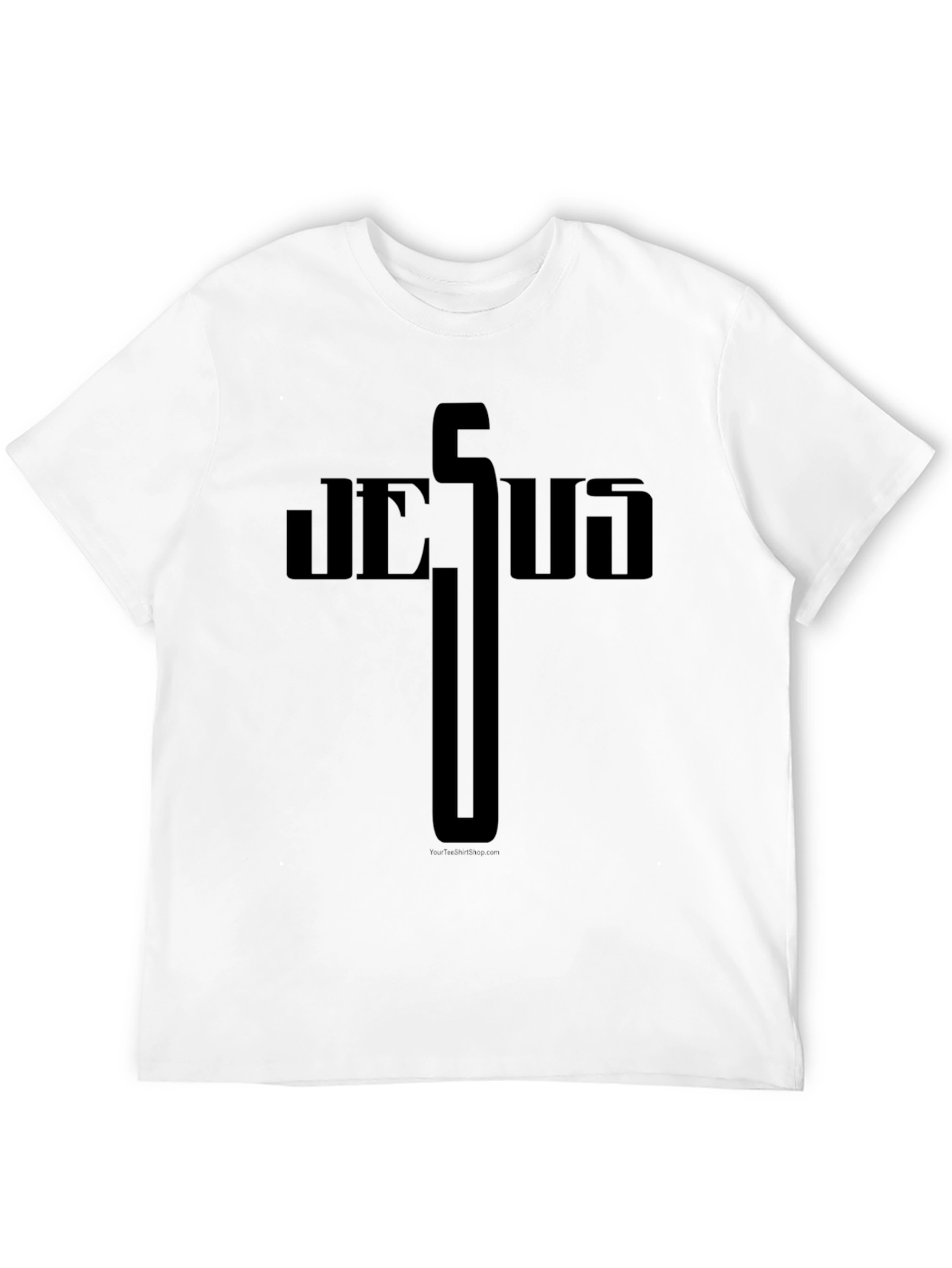 Jesus Cross Graphic Tee - Solid Black Christian T-Shirt