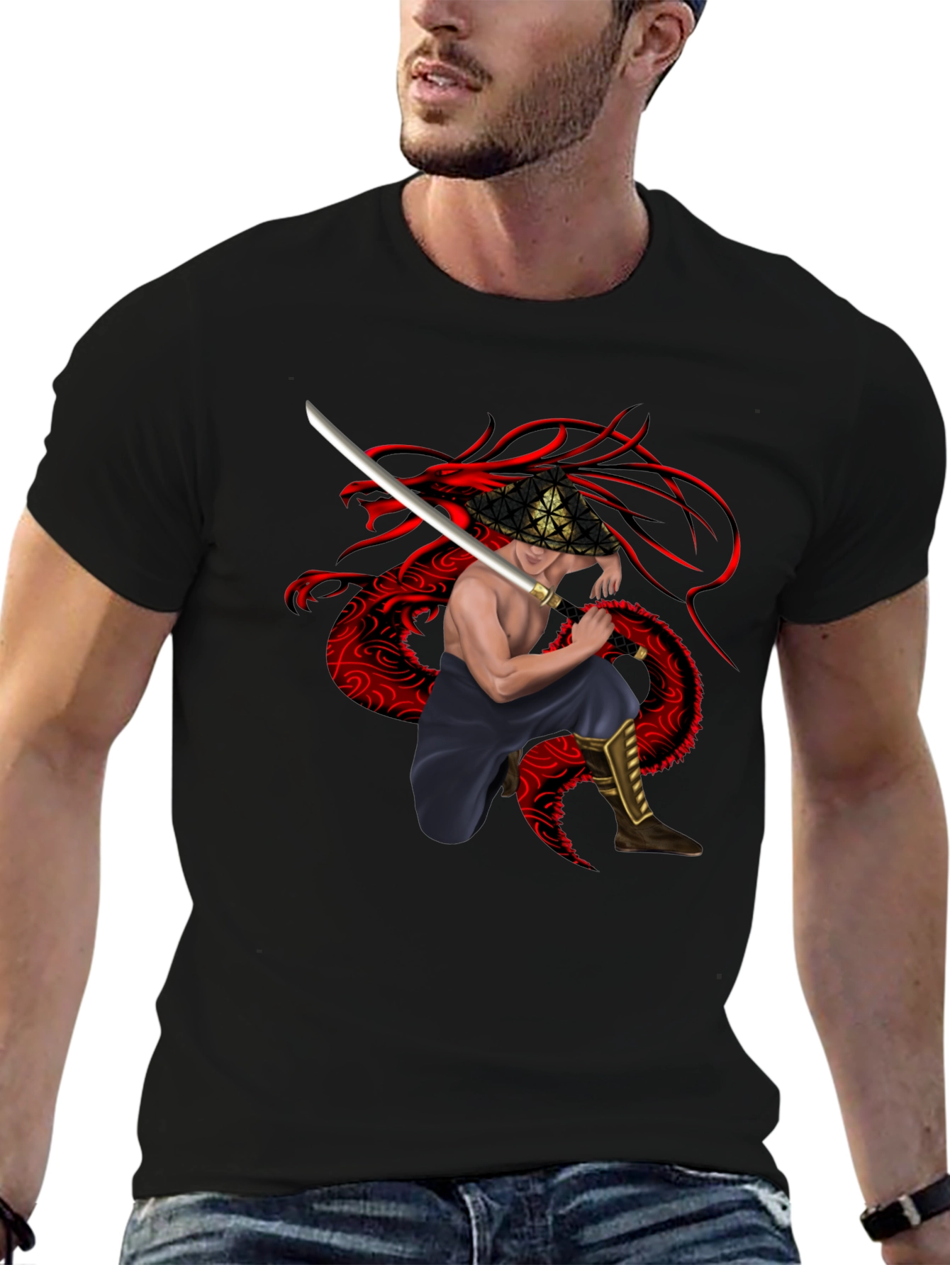 Dragon Warrior Graphic Tee - Black