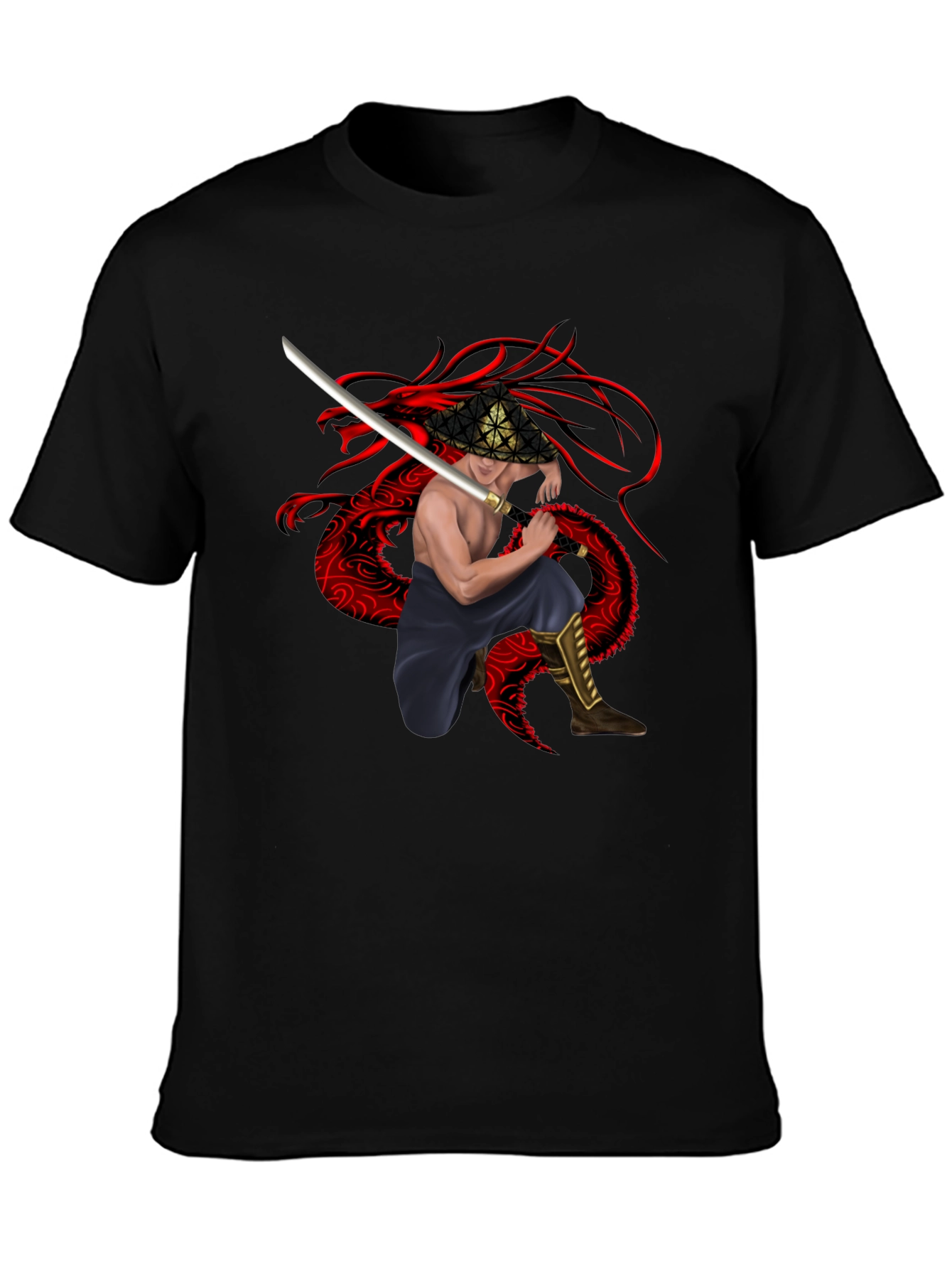 Dragon Warrior Graphic Tee - Black