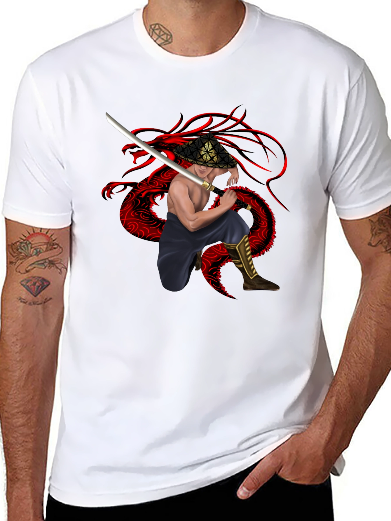 Dragon Warrior Graphic Tee - Black