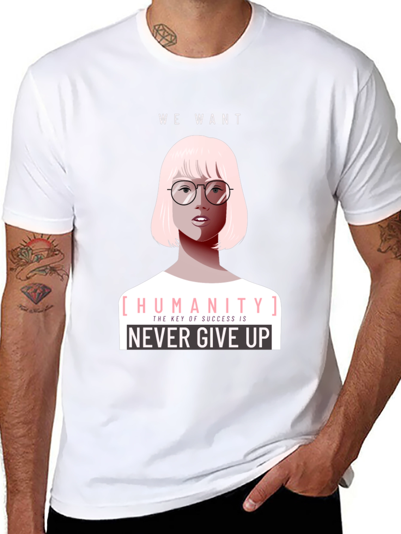 Humanity Graphic Tee - Never Give Up
