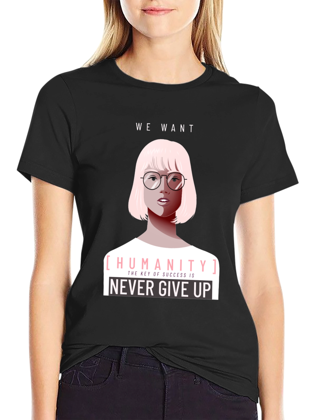 Humanity Graphic Tee - Never Give Up