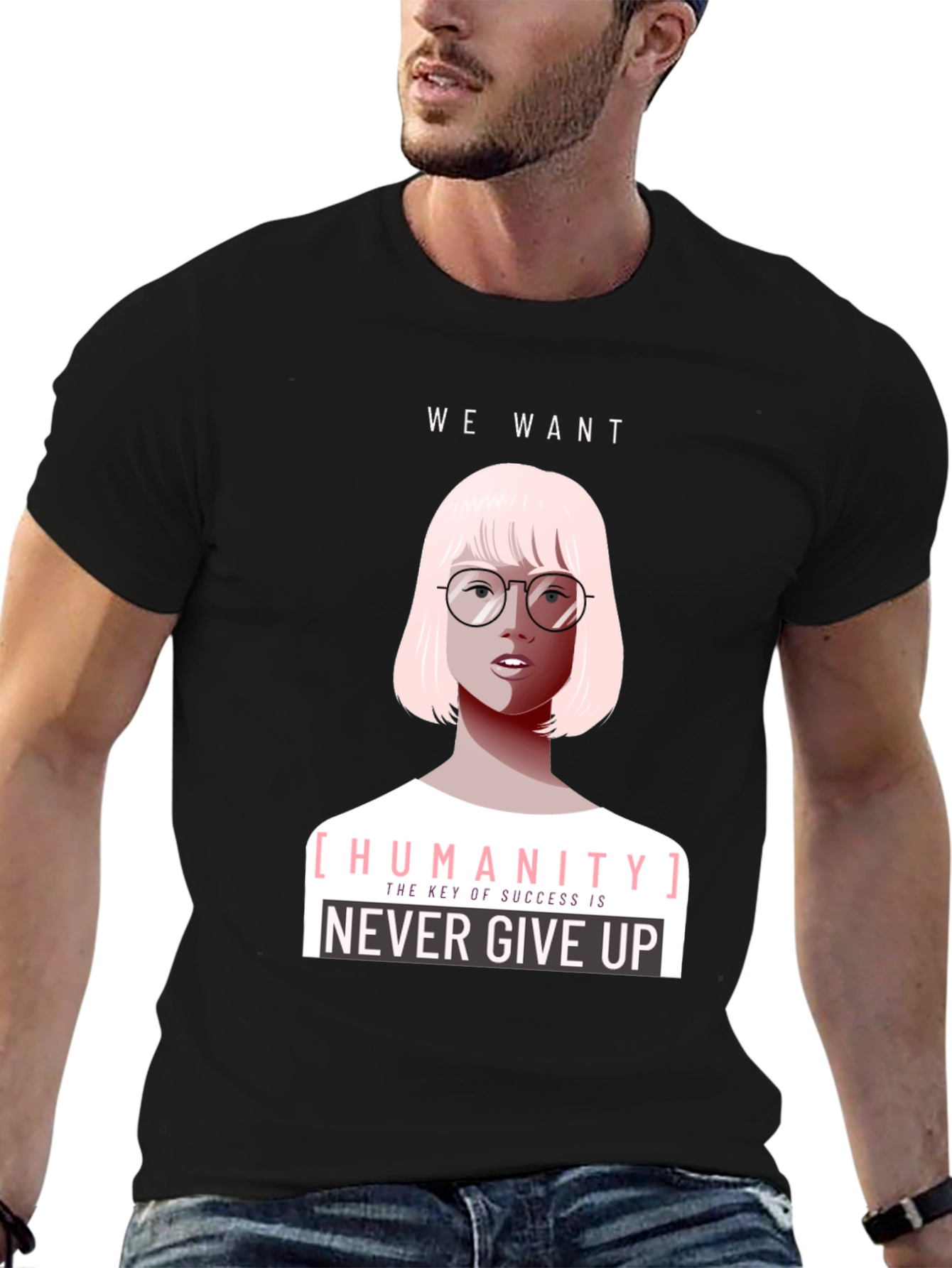 Humanity Graphic Tee - Never Give Up