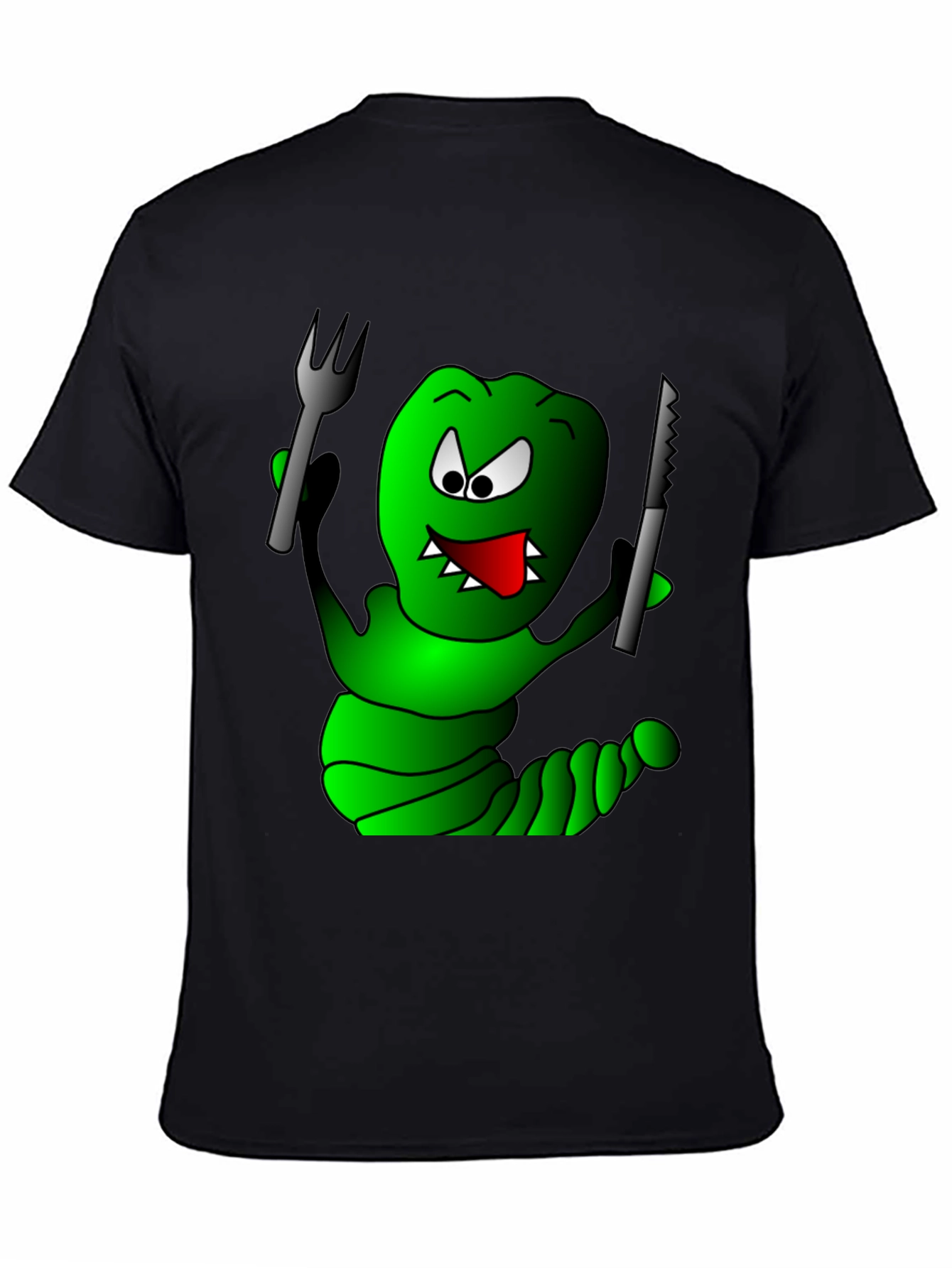 Monster Cartoon T-Shirt - Fork & Knife Design