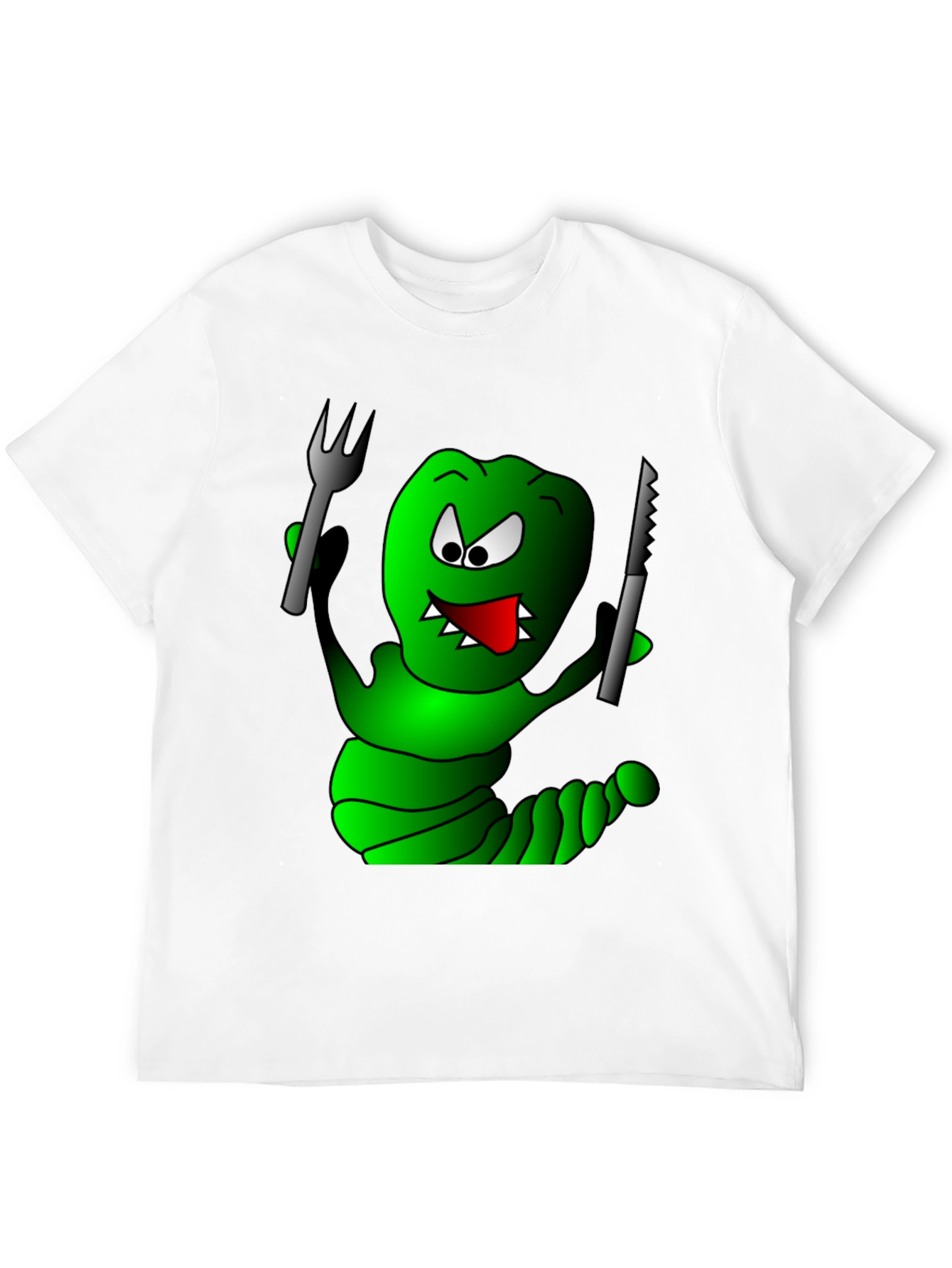 Monster Cartoon T-Shirt - Fork & Knife Design