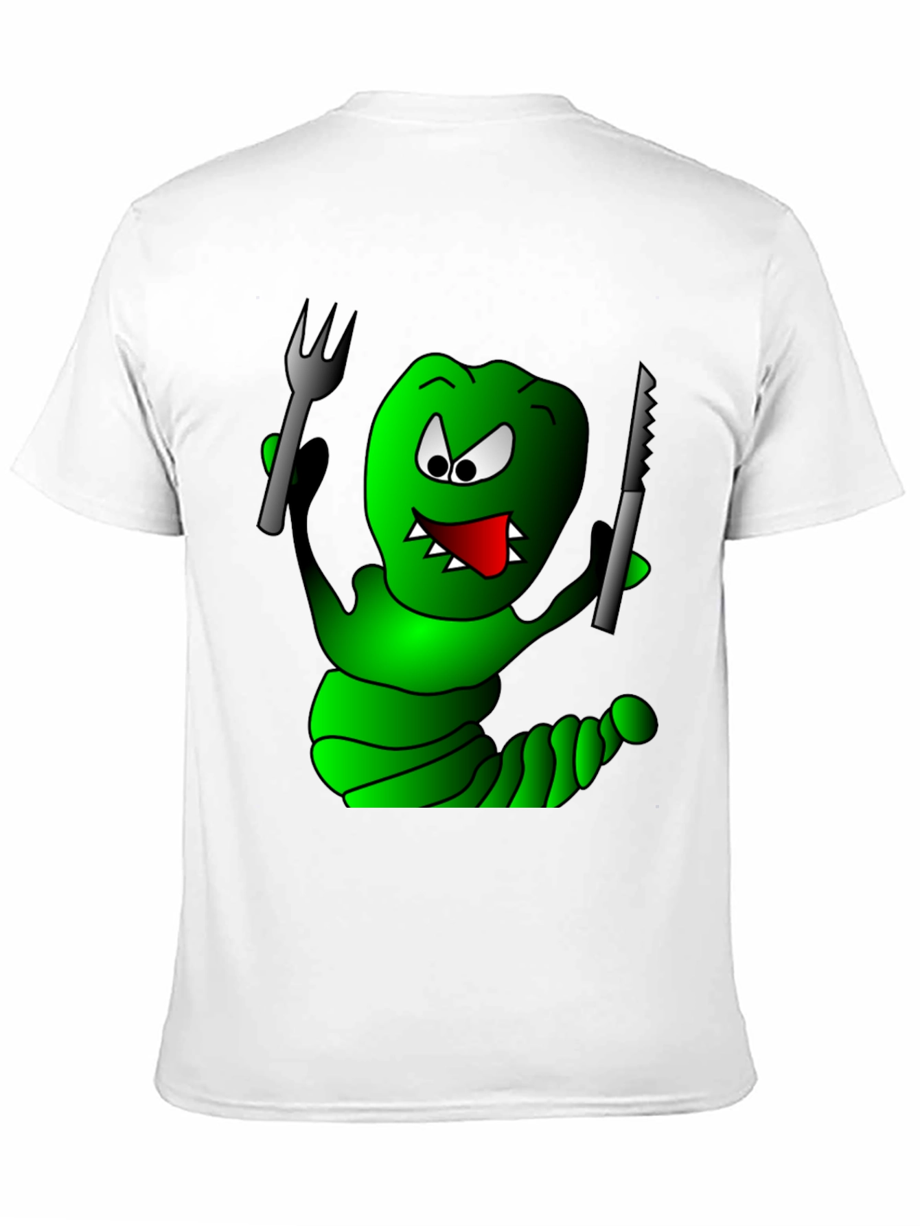 Monster Cartoon T-Shirt - Fork & Knife Design