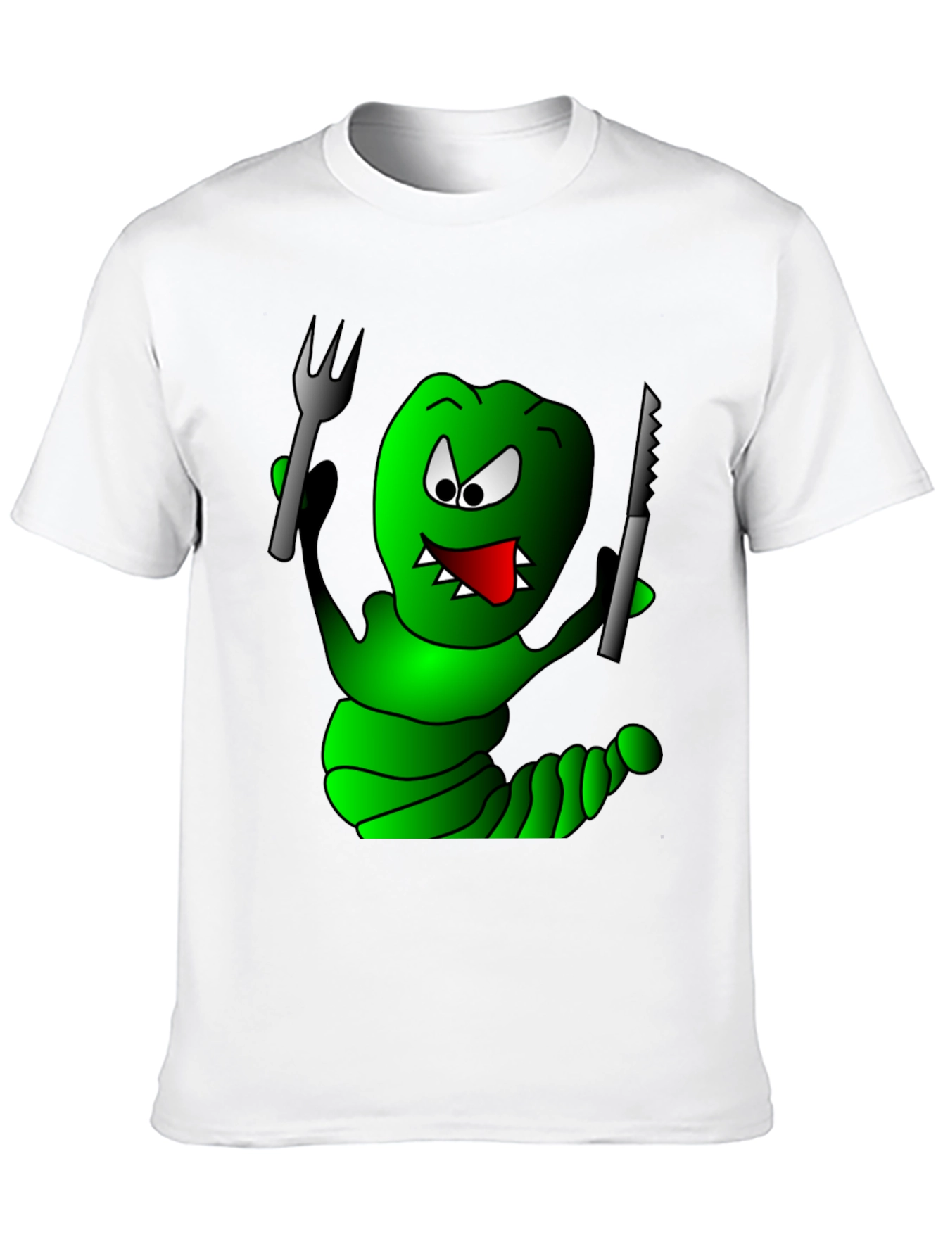 Monster Cartoon T-Shirt - Fork & Knife Design