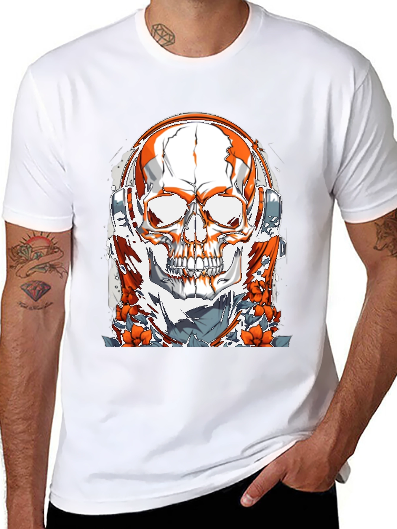 Skull & Headphones Graphic Tee - Unique Design