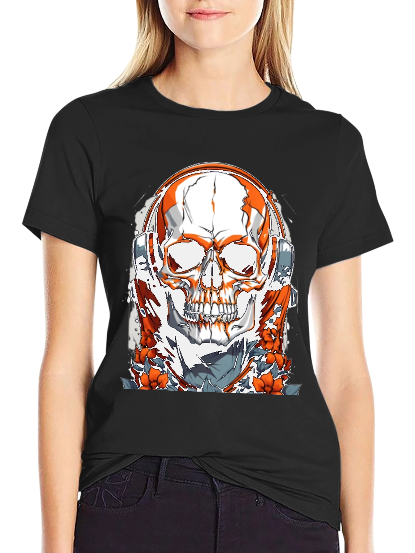 Skull & Headphones Graphic Tee - Unique Design