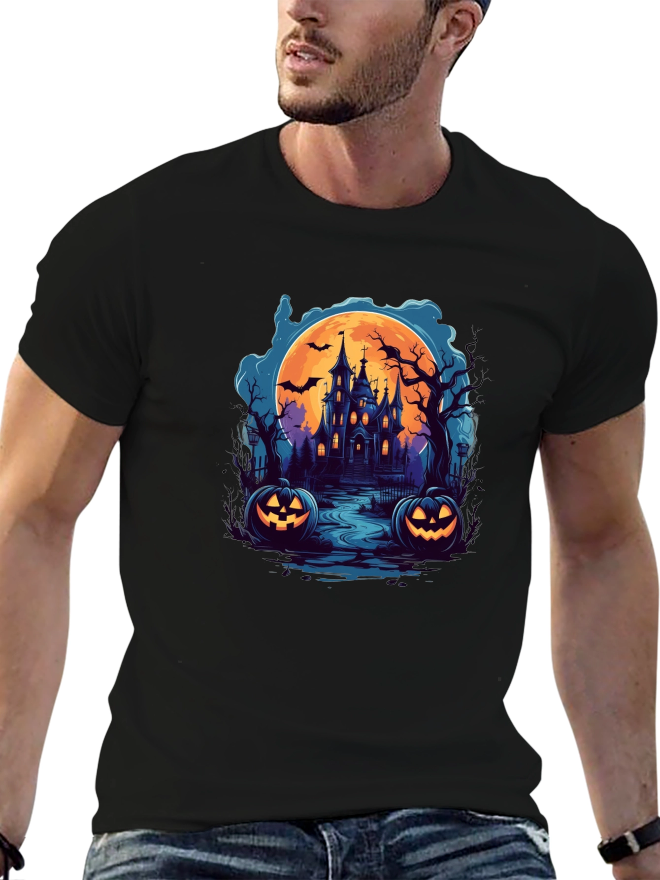 Spooky Halloween Haunted House T-Shirt