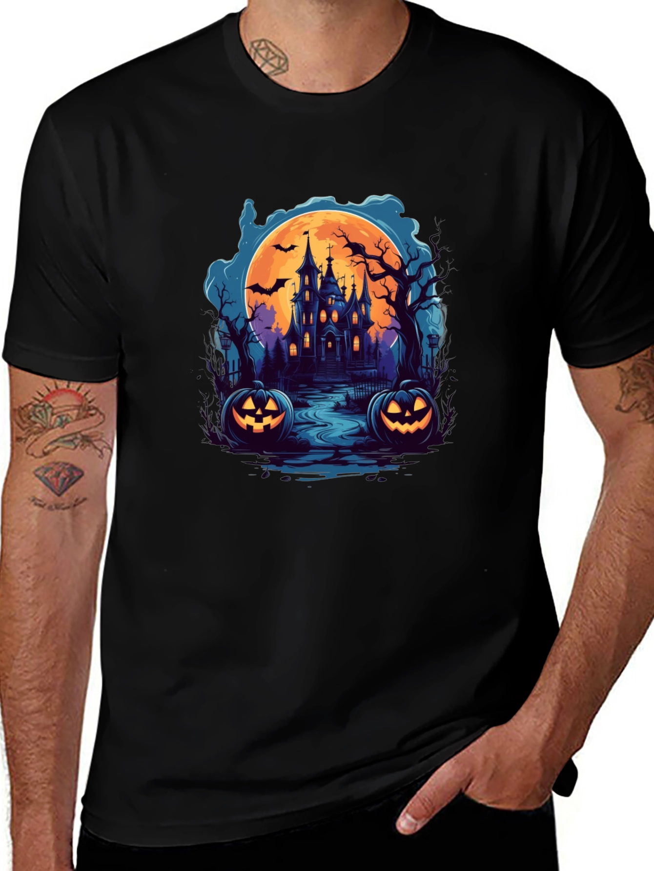Spooky Halloween Haunted House T-Shirt