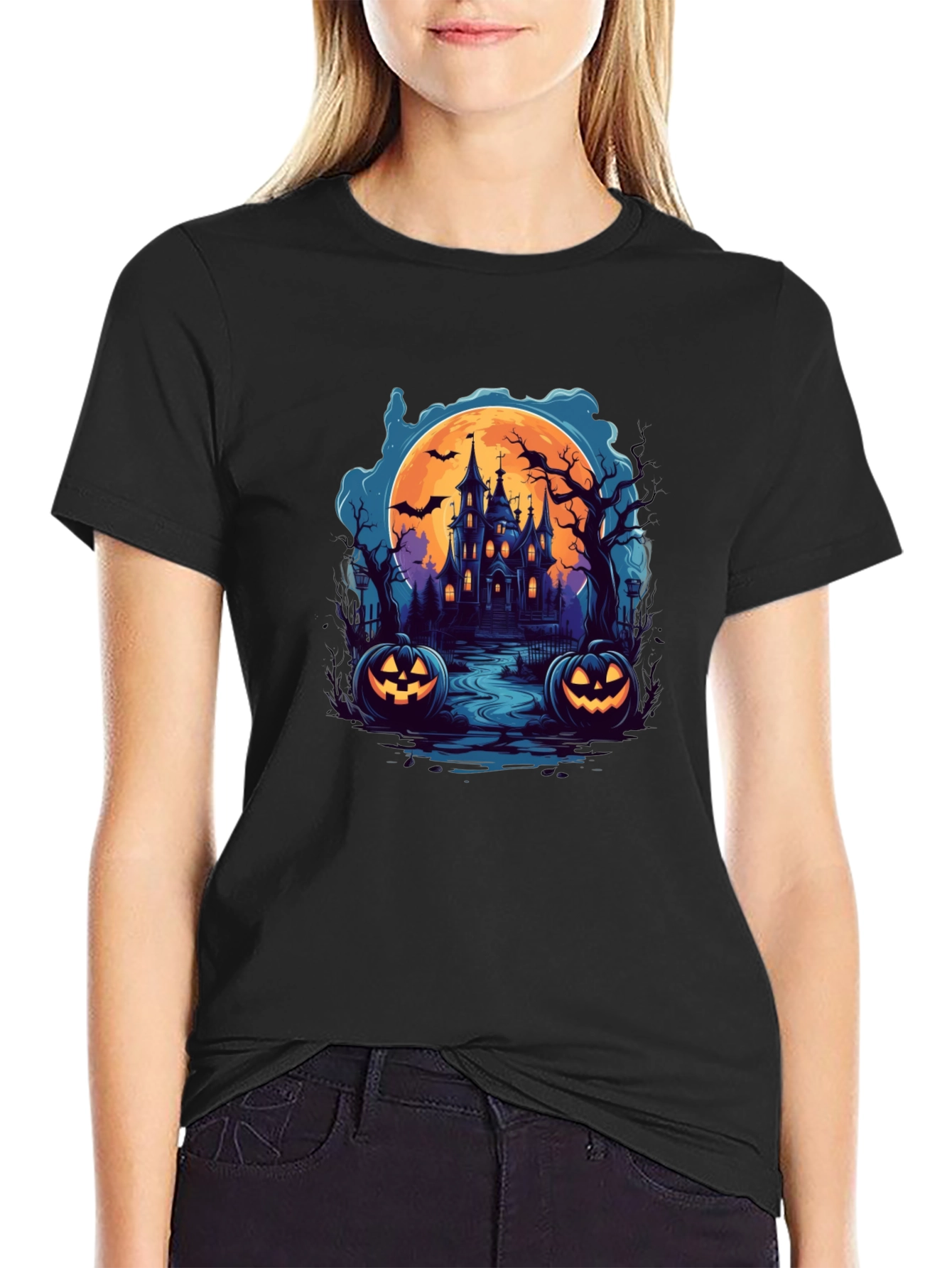 Spooky Halloween Haunted House T-Shirt