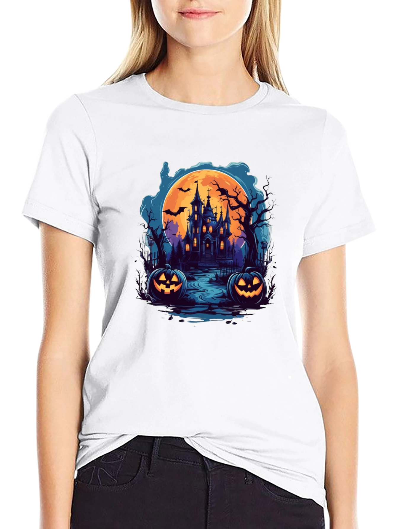 Spooky Halloween Haunted House T-Shirt