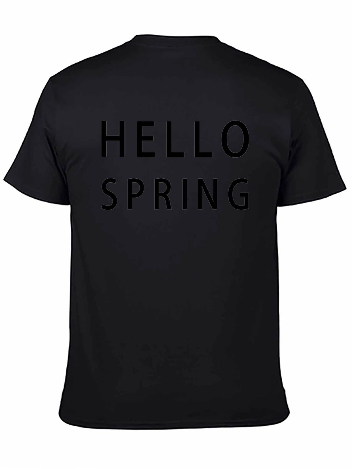 Hello Spring Black Graphic Tee