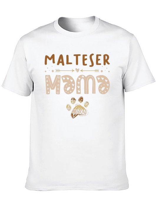 Maltese Mama Dog Paw Print T-Shirt