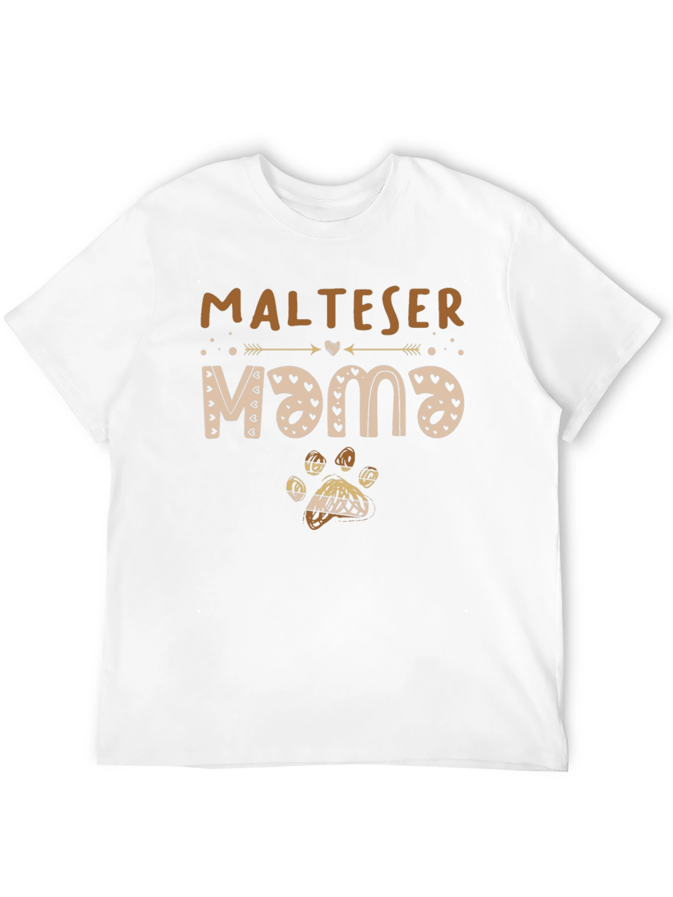 Maltese Mama Dog Paw Print T-Shirt