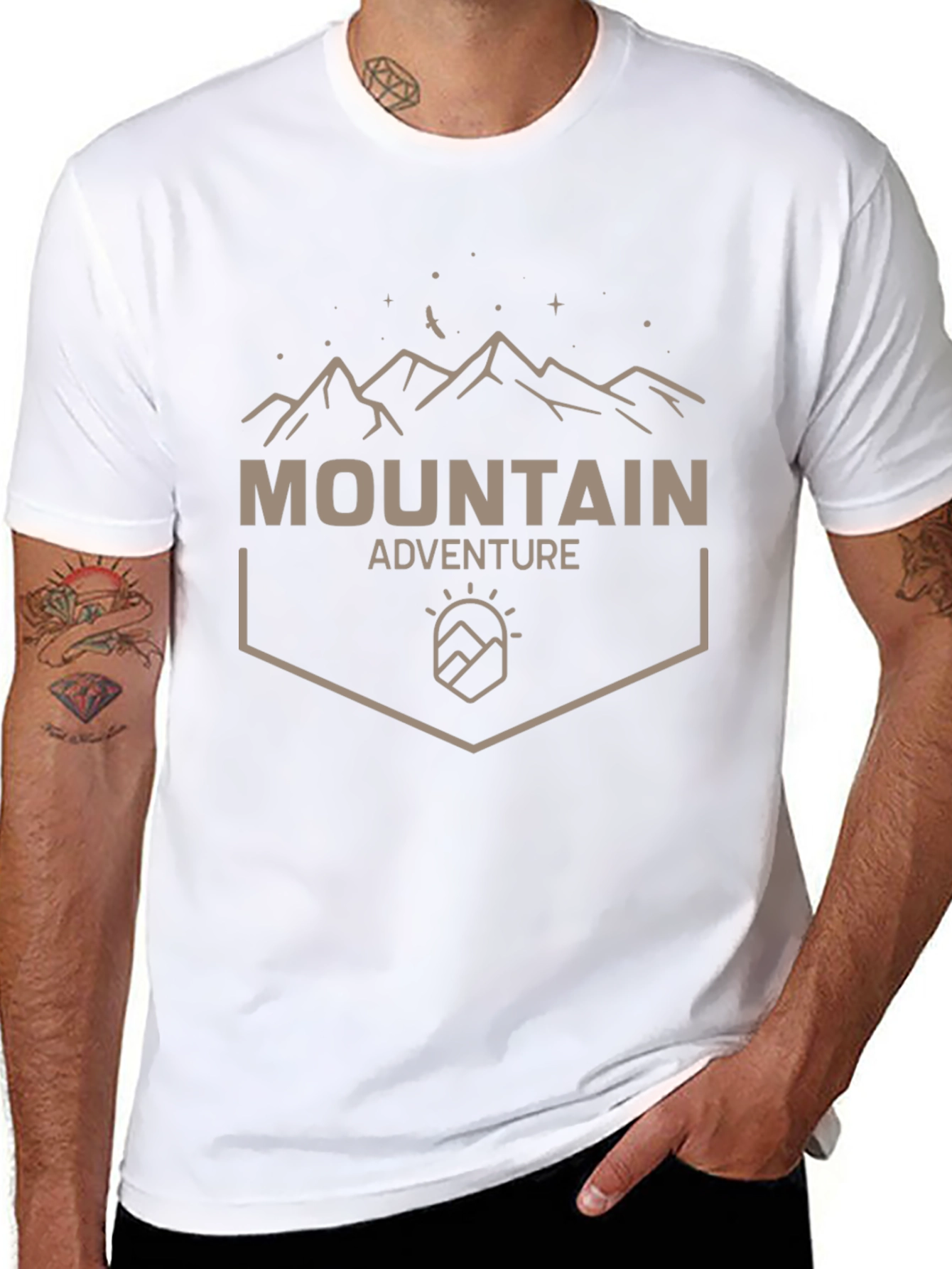 Mountain Adventure Graphic Tee - Black Casual Shirt