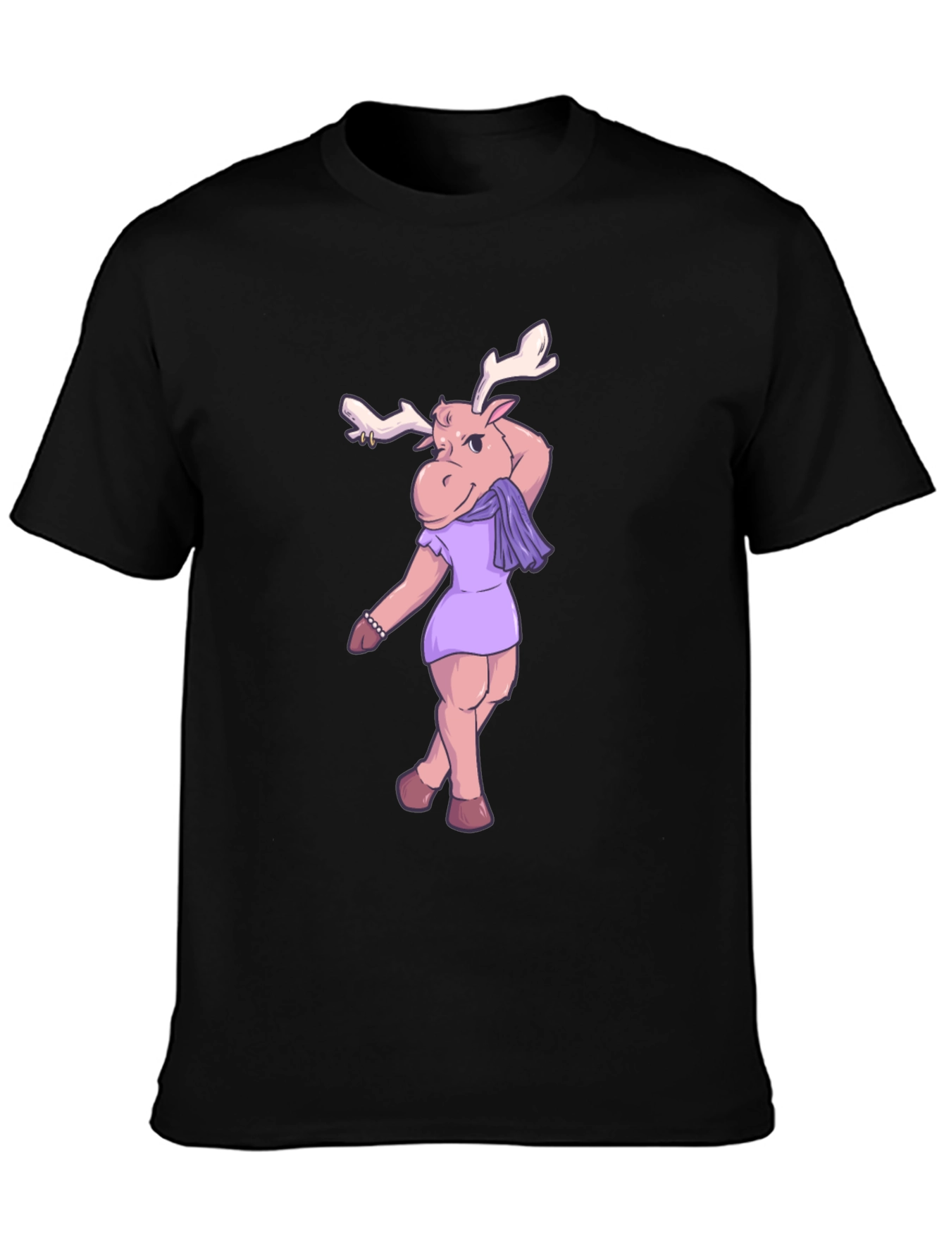 Moose in Dress Graphic T-Shirt