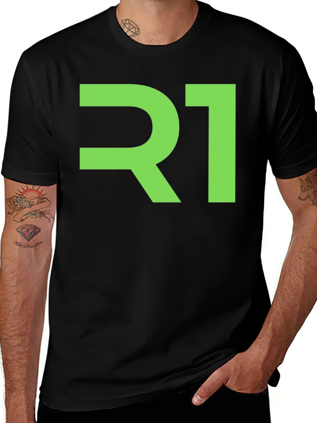 Modern R1 Graphic Tee - Black Cotton Blend