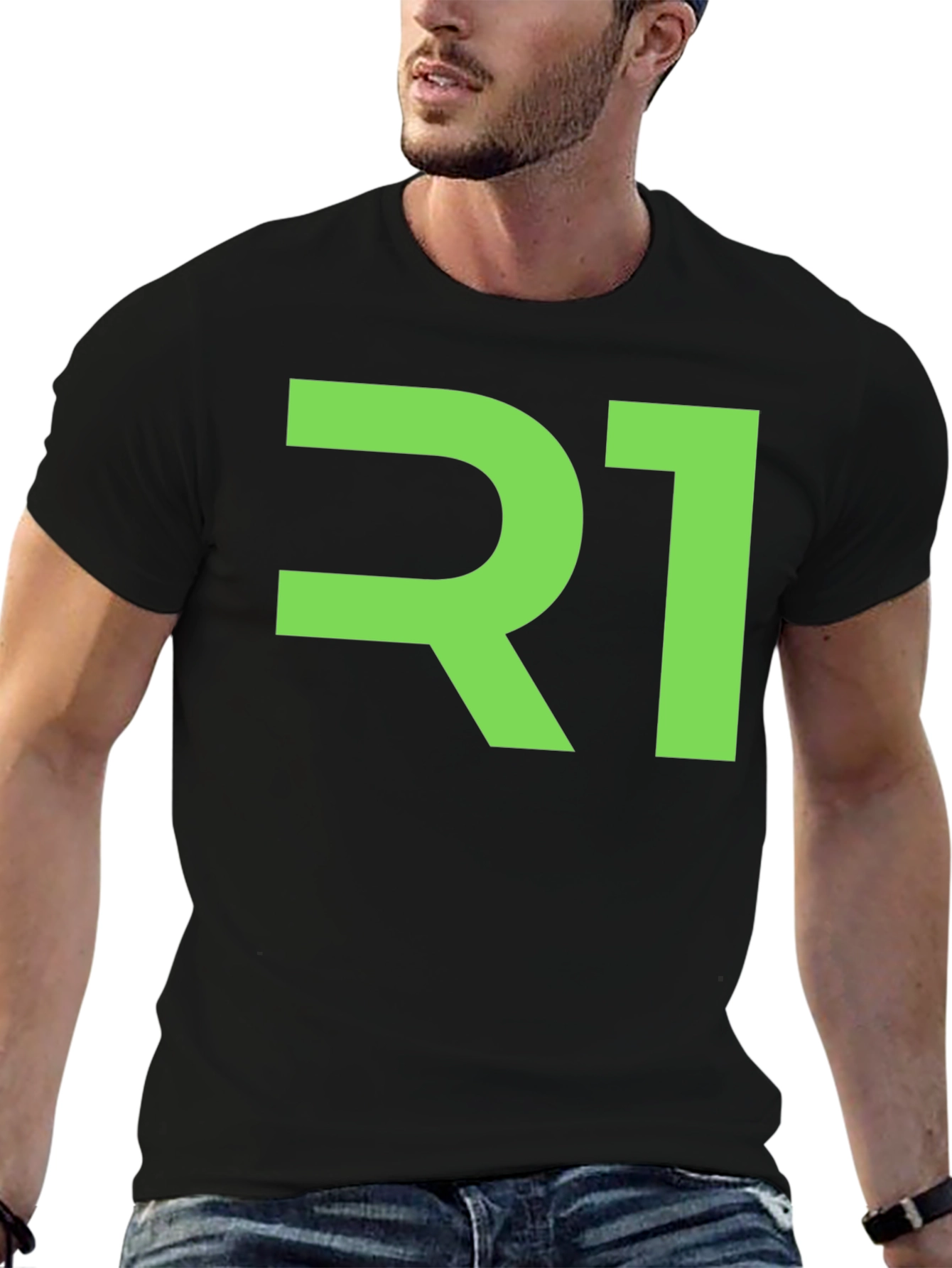 Modern R1 Graphic Tee - Black Cotton Blend