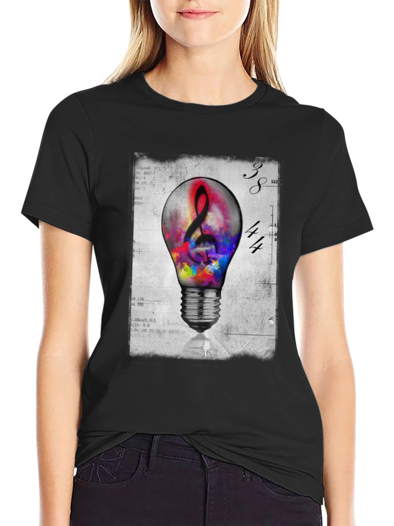 Musical Idea Light Bulb Graphic T-Shirt