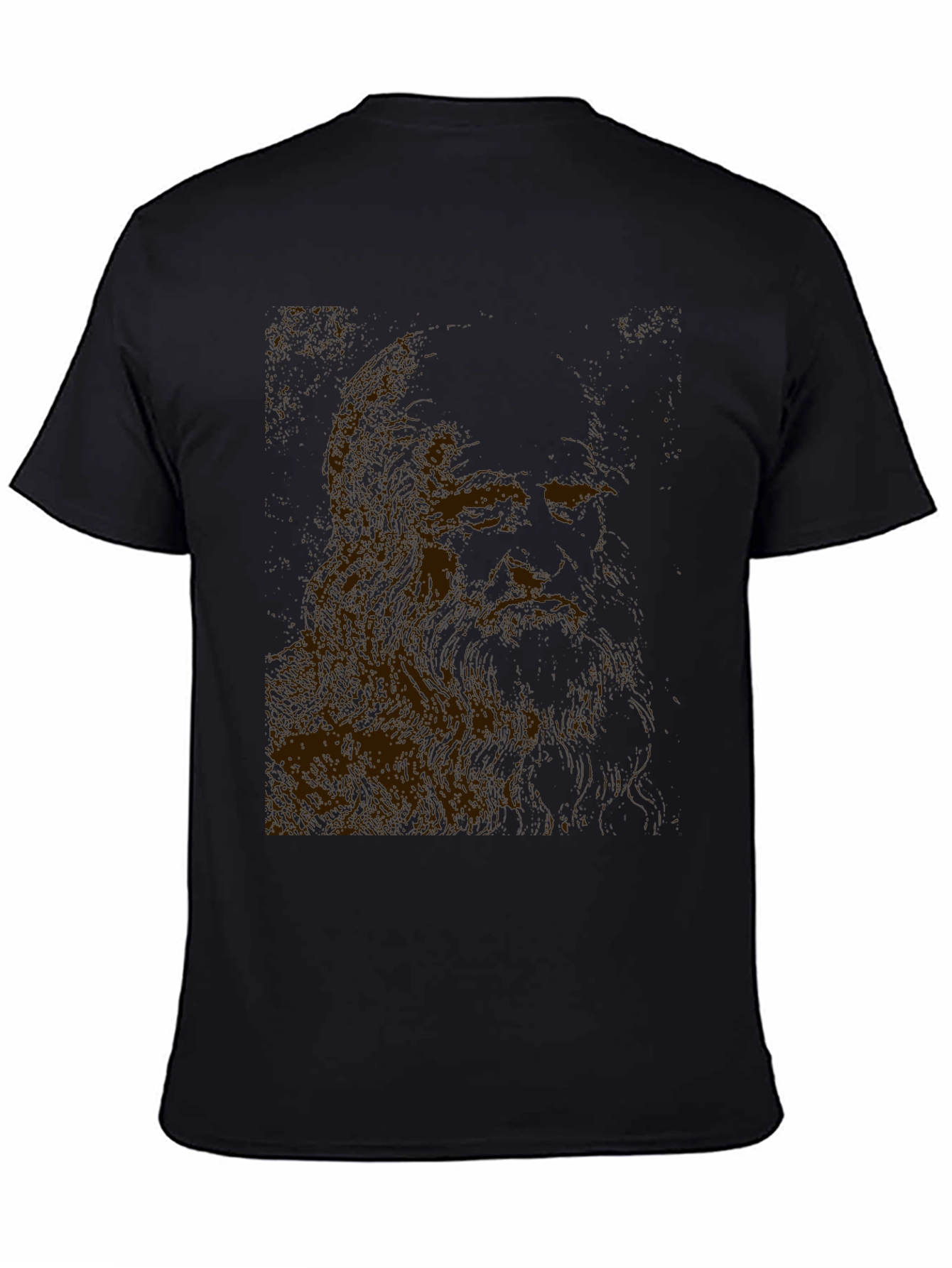 Leonardo Da Vinci Sketch Black T-Shirt