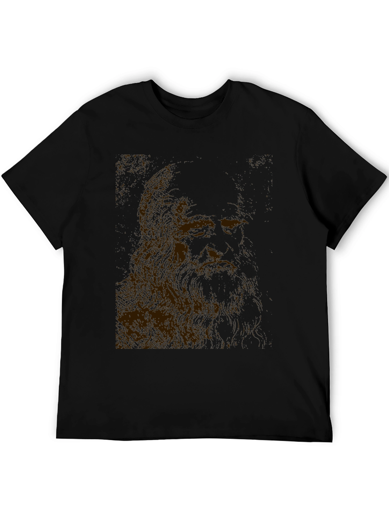 Leonardo Da Vinci Sketch Black T-Shirt