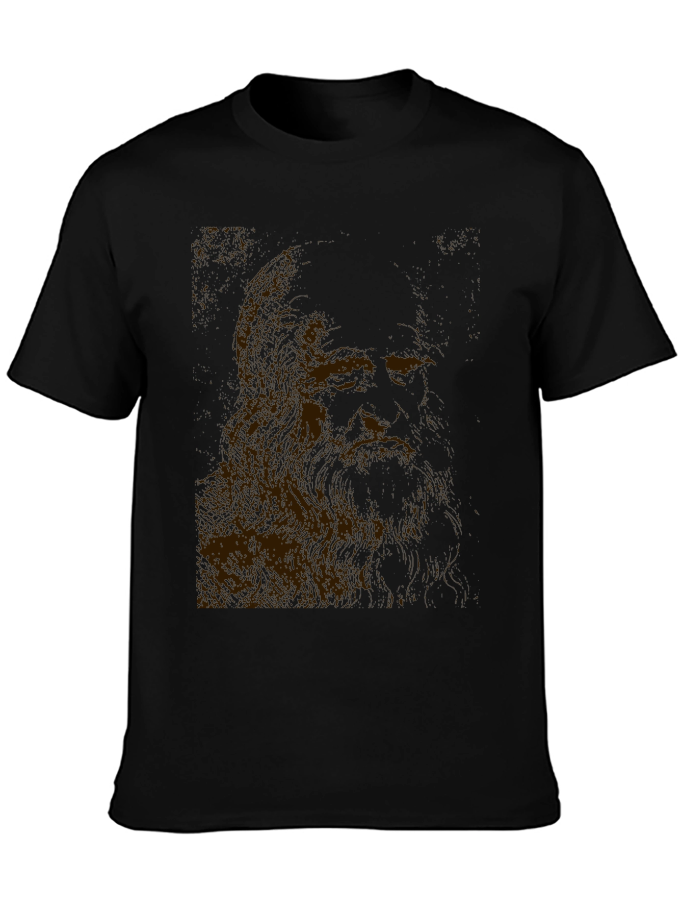 Leonardo Da Vinci Sketch Black T-Shirt