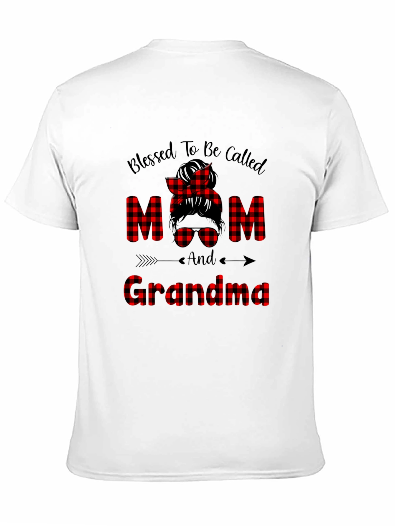 Blessed Mom & Grandma Plaid Graphic Tee