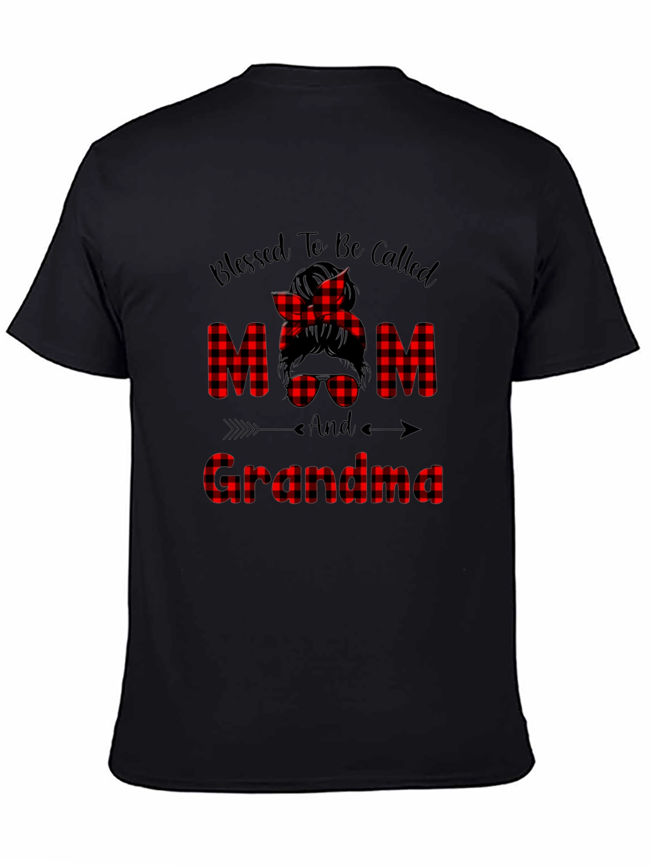 Blessed Mom & Grandma Plaid Graphic Tee