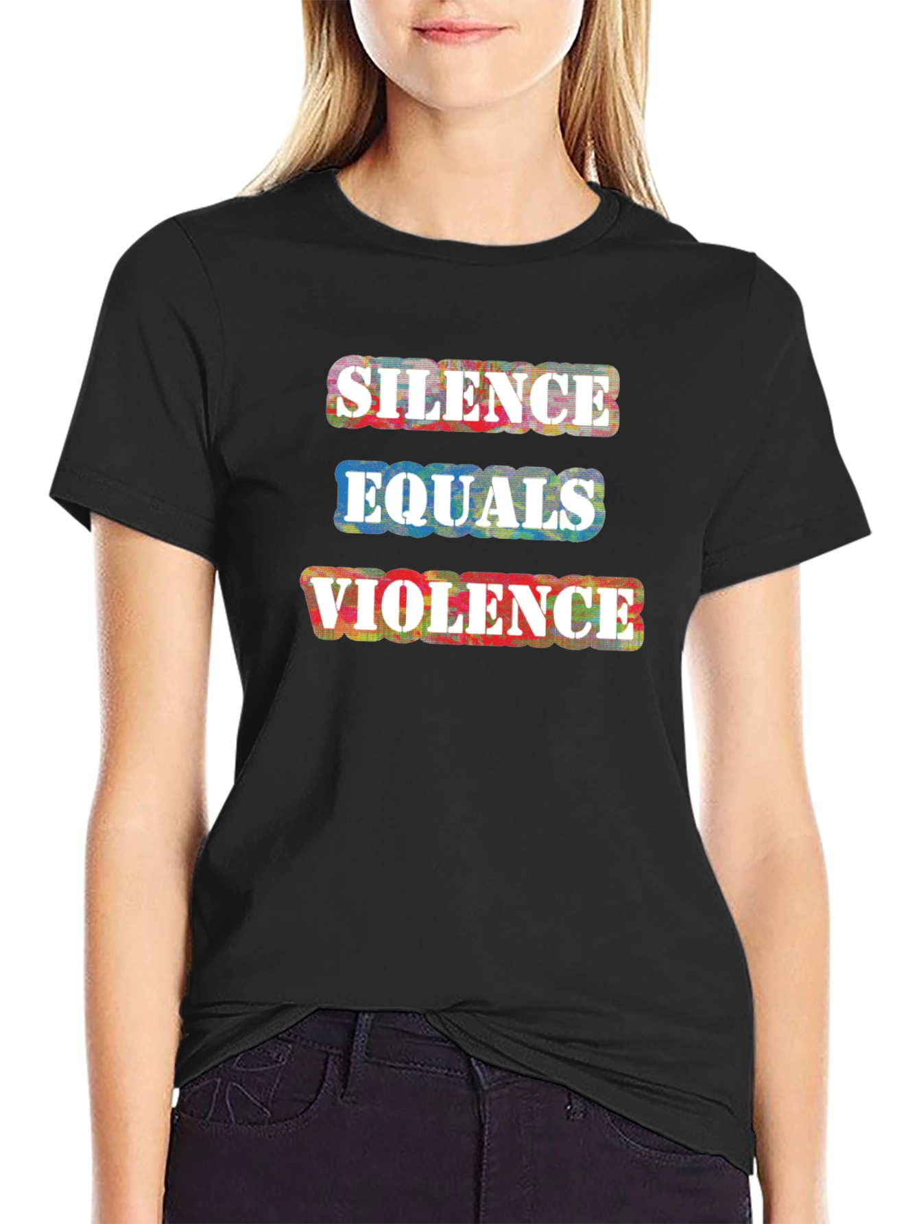 Silence Equals Violence Graphic Tee - Black
