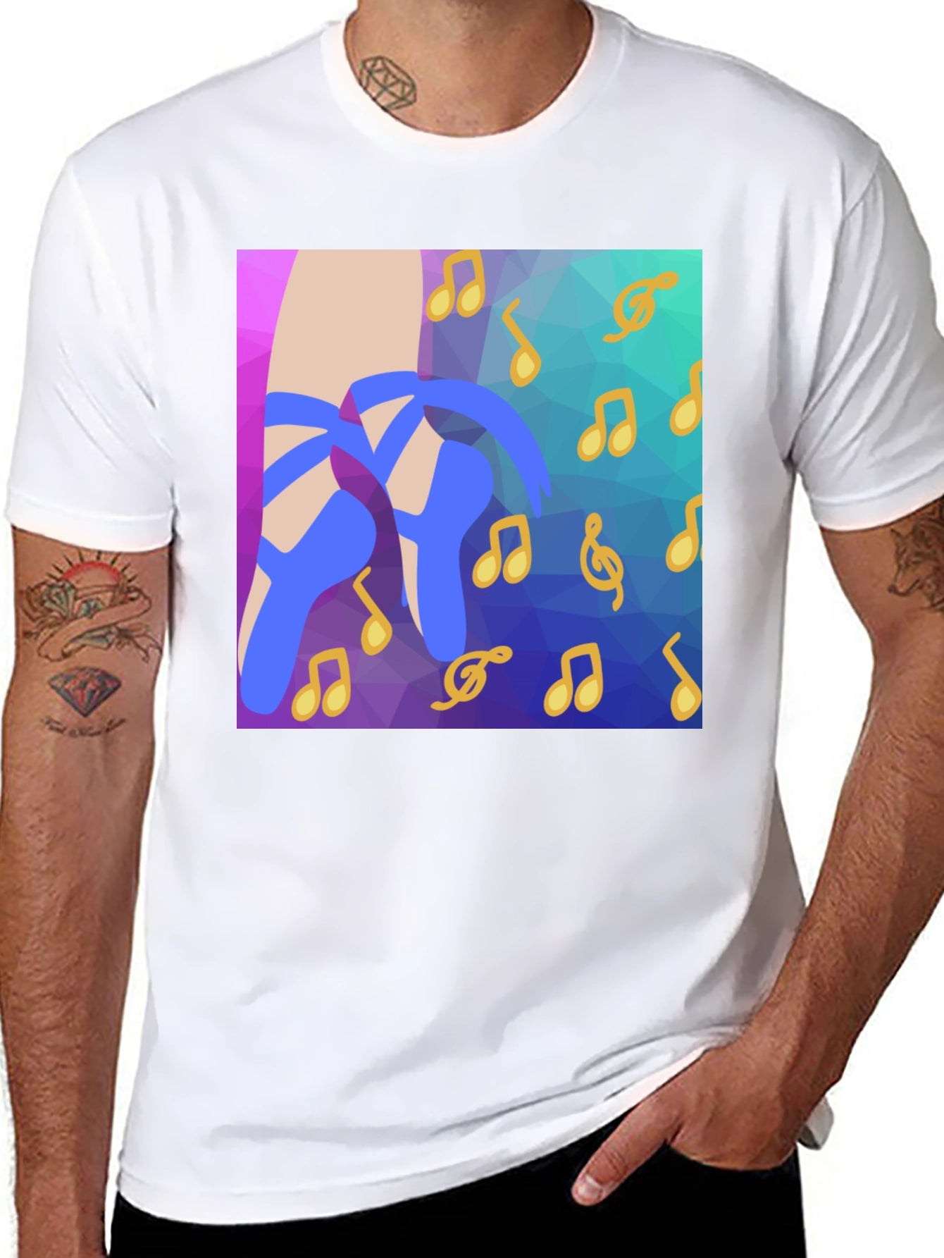 Musical Ballet Shoes Graphic Tee - Stylish & Unique