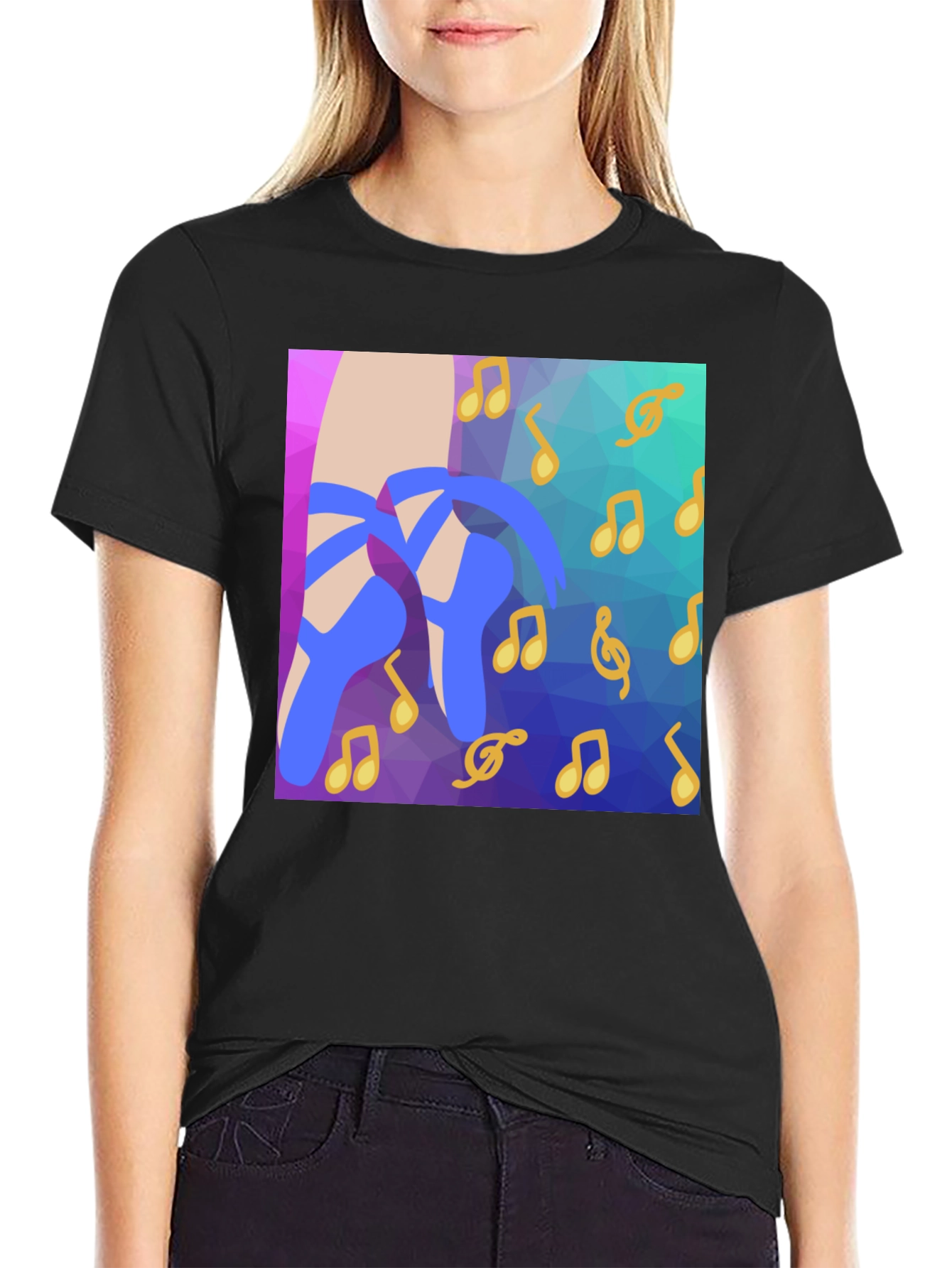 Musical Ballet Shoes Graphic Tee - Stylish & Unique