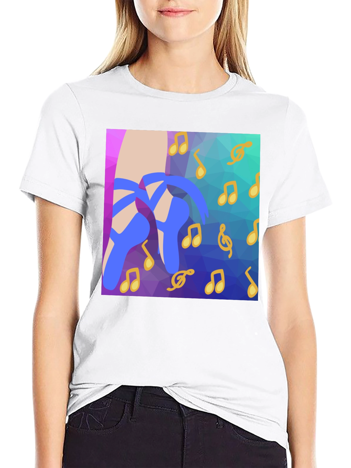Musical Ballet Shoes Graphic Tee - Stylish & Unique
