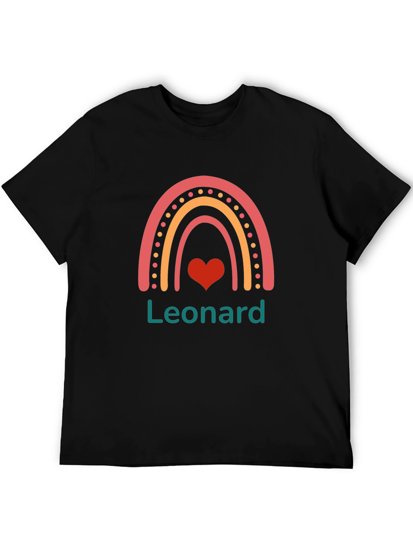 Leonard Rainbow Heart Graphic Tee - Cute & Stylish